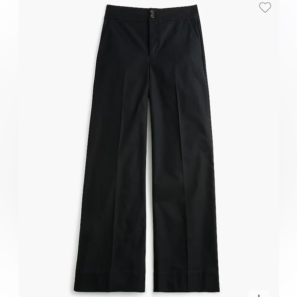 J.crew Frankie wide leg black twill pants. NWT - Picture 2 of 3
